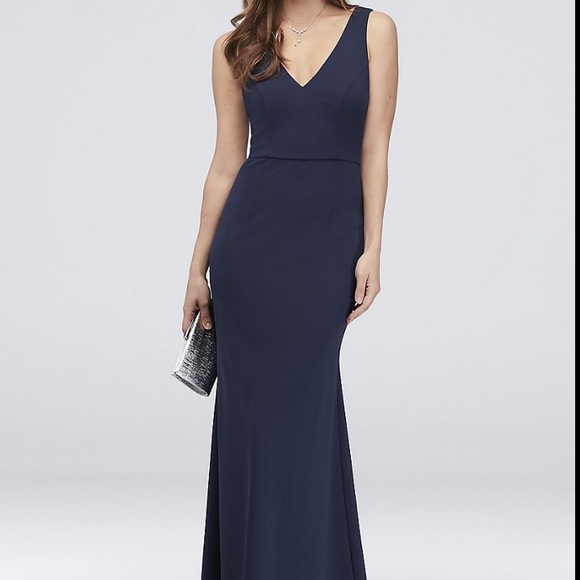 Scuba Crepe Mermaid Dress w/ V-Back-David’s Bridal - Picture 2 of 4